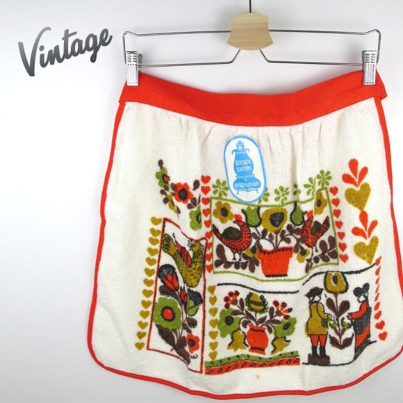 Vintage Terry Cloth Half Apron